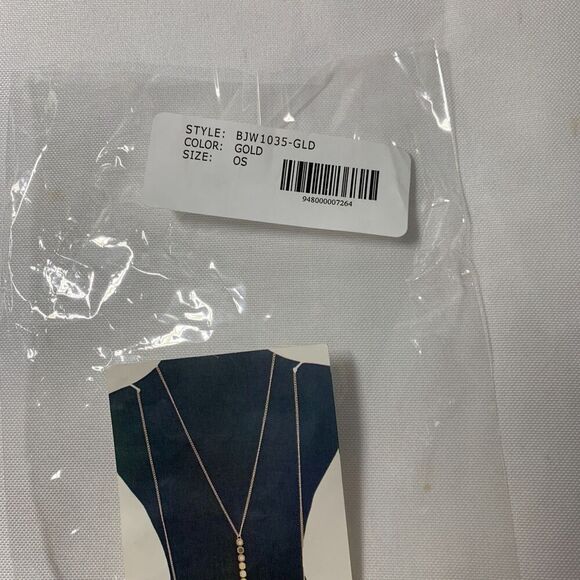 BOGOT boho Layering Body Chain with Shinning Crystal, Brides Jewelry Gold TONE - Picture 5 of 9